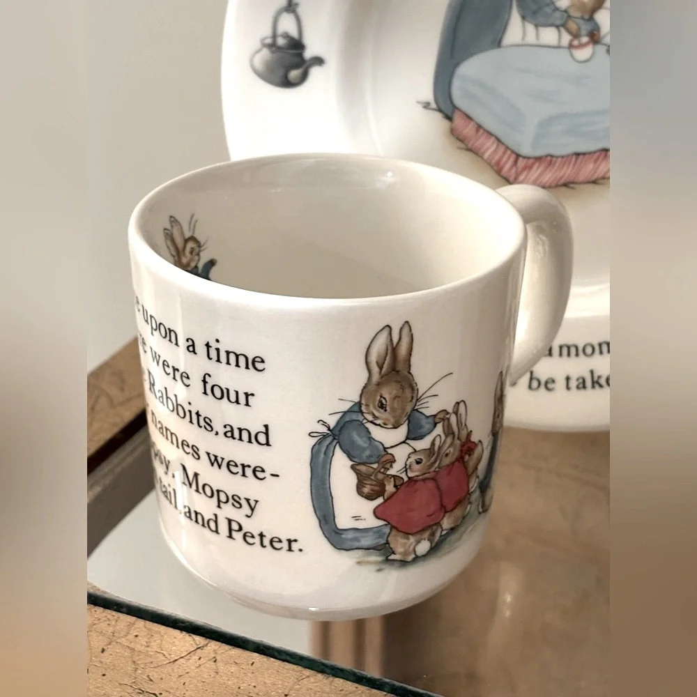 Wedgwood Beatrix Potter China Set. (3 Pc) Peter Rabbit | Bone | Vintage 90’s